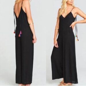 Show Me Your‎ Mumu Black Leila Tassel Jumpsuit XS